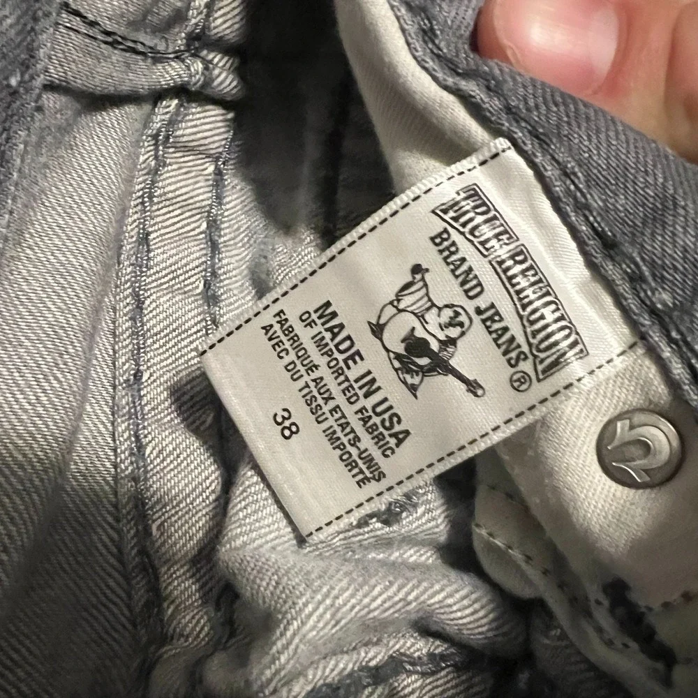 True Religion Brand Jeans Mens Size 38 Grey Relaxed Fit‎ Denim Pants rocky cove